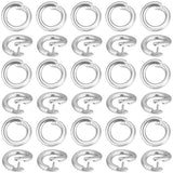 Beebeecraft 30Pcs Locking Jump Rings 925 Sterling Silver Plated Brass OD 5.5mm ID 3mm Open Jump Ring Twist Clasp Connector Links