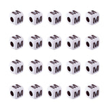 FASHEWELRY 240Pcs Cube White Acrylic Letter Beads 5x5x5mm Letter M Alphabet Beads for DIY Bracelet Necklace Jewelry Making