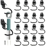 Tlence 16 Pack Metal Broom Hooks, Heavy Duty Garage Holder Wall Mount, S Type AntiSlip Mop Rack, Cleaning Tools Holder Storage