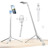 ULANZI TT88 Magnetic Tripod for iPhone, 57 Extendable Selfie Stick with Remote, 2-in-1 Phone Clip & Dual Cold Shoe Mounts-Lightw