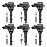 ENA 6 Ignition Coil Pack UF535 and 95983 Iridium Spark Plugs 2.5L 3.0L 3.5L V6 Compatible with Mercedes-Benz C230 C280 C300 C350