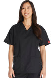 Dickies Womens EDS Signature Scrubs 86706 Missy Fit VNeck Top, Black, Medium
