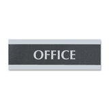 Headline Sign 4762 Century Series Office Sign, OFFICE, 9 x 3, Black/Silver