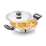Anjali FPKD22 Stainless Steel Pro Kadai with Stainless Steel Lid 2 LTR Induction and Gas Stove Base