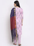 Anni Designer Women'S Cotton Straight Kurta With Palazzo & Dupatta (Kpzd-Cot-10010-Pink_S_Pink_Small),Pink,S,Cotton Blend,Straight,