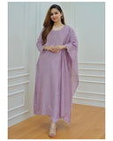 Anni Designer Women'S Rayon Blend Embroidered Straight Kurta With Pant & Dupatta (Mohana Purple_M_Purple_Medium),Purple,M,Rayon Blend,Regular,
