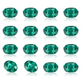 100Pcs Teal Glass Faceted European Beads Crystal Rondelle Large Hole Loose Spacer Beads Slide Charms No Metal Core 14x8mm for DI