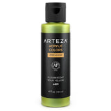 ARTEZA Iridescent Acrylic Paint, Fluorescent Sour Yellow, 4 fl oz (118 mL) Heavy Body Paint for Professional Acrylic Art