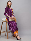 Anni Designer Women'S Cotton Blend Printed Straight Kurta With Pant & Dupatta Pack Of 2 (Combo-Mukhi Pink-Cup-Off White_S_Multi_Small),Multicolour,S,,,