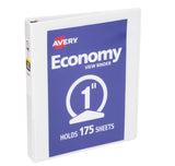 Avery Economy View 3 Ring Binder, 1 Round Rings, 1 White Binder (05760)