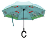 Blue Peanuts Umbrella - Snoopy and Woodstock Design, 44-Inch Diameter, Windproof, Easy Storage