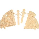 Chenille Kraft PeopleShaped Wood Craft Sticks, 53/8, 36 Pack, Natural Wood (CKC364502)