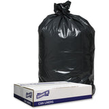 Genuine Joe 98208 Trash Can Liners, 1.2mil, 40Inch x46Inch , 100BG/CT, Black