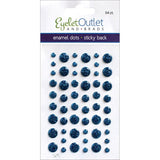 Eyelet Outlet AdhesiveBack Enamel Dots 54/PkgGlitter Blue