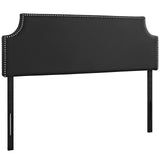 Modway Laura Vegan Leather Upholstered Queen Size Headboard With Nailhead Trim In Black