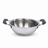 Triply Stainless Steel Mini Kadhai, 650ml/14cm | Tadka Pan for Frying, Tempering & Vaghar | 3Layer Even Heating | CoolTouch Ha