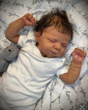 Zero Pam Black Reborn Baby Dolls - 18 Inch Lifelike Baby Doll Eyes Closed,Realistic Newborn Boy Dolls Soft Cloth Body, Real Life