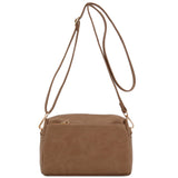 FashionPuzzle Triple Zip Small Crossbody Bag (Stone)