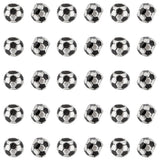 UNICRAFTALE 30Pcs 9mm Diameter Football Beads Soccer Ball Beads Metal Spacer Beads Large Hole Beads Enamel European Beads Sports