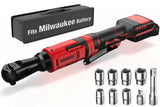 3/8 Inch Cordless Ratchet Wrench, for Milwaukee M18 Battery, 88Ft-Lbs, 0-400RPM, Electric Ratchet Wrench Set with Variable Speed