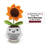 Handmade Positive Sunflower Crochet, Inspirational Gift for Women, Thoughtful Present from Daughter/Son, Sometimes You Forget Yo