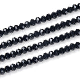 1000pcs Czech Faceted Rondelle Crystal Glass Loose Beads 4mm Small Tiny Spacer Bulk Jet Black for DIY Craft Jewelry Making CCR42