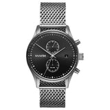 Mvmt Voyager Qtz Multifunction Black Round Dial Men'S Watch|Stainless Steel Material|Silver Color Band - D-Mv01-S2