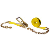 US Cargo Control Chain Ratchet Strap 2 Inch x 27 Foot, 10,000 LBS Break Strength, Heavy Duty Ratchet Straps with Chains Ends & G
