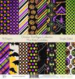 October 31st Printed Scrapbook Paper Set By Miss Kate Cuttables: Craft Supplies For Scrapbooking, Single Sided 12x12 Decorat