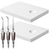 Nuanchu 5 Pcs Jewelry Soldering Kit 2 Ceramic Board Soldering Block Solder Plate with Round Slot 3 Reverse Lock Tweezers for Jew