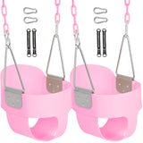 Domaker High Back Toddler Bucket Swing Seat with Coated Chains, Pink 2 Pack