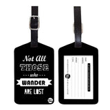 Nutcase Designer Luggage Travel Baggage Tags Set Of 2 With Name Card Inside Not All Who Wander