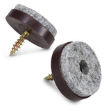 Navaris Felt Pads for Furniture (50 Pieces) - Round Screw-in Sliders for Chair Legs, Feet - Floor Gliders to Protect Hardwood -