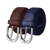 Niddleman Women Stretchable Braided Elastic Belt, No Holes Adjustable, Casual And Formal Wear (Blue, 34)