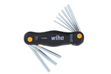 Wiha 35197 Inch Pocket Star Fold Up Key Set with Large Ergo Handle, 9Piece