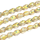 120pcs Czech 12mm Faceted Teardrop Crystal Glass Beads Gold Shimmer