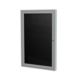 Ghent 36 x 30 Letter Board, Outdoor Enclosed, 1 Door, Black Vinyl Letter Panel, Satin Aluminum Frame (PA13630BXBK) Made in