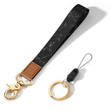 Hsxnam Wrist Lanyard Key Chain, Cute Wristlet Strap Keychain Holder for Women Men Keys ID Badges Phone Airpods, Black Marble
