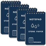 WRENBEN Waterproof Top Spiral Notepads 3inch x 5inch, Universal Grid, Blue