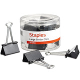 ACC Staples Large Binder Clips, 2 Width, 1 Capacity, Black, 12/Pk