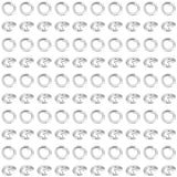 Beebeecraft 1 Box 100Pcs 925 Sterling Silver Plated Brass Locking Jump Rings OD 5.5mm ID 3mm Round Twister Open Clasp for Jewelr