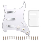 SAPHUE 3x Mini Humbucker Electric Guitar Pickguard 9K/9K/9K Loaded Prewired Scratchplate for ST Style Guitar (Chrome)