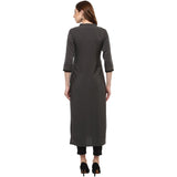 Ziyaa Women Synthetic Solid Straight Kurta (Zikucr2108-Xl) Grey