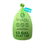 Simply Bio 13 Gallon Compostable Trash Bags Liners with Flat-Top, Thick 0.87 Mil, 49.21 Liter, 50 Bags, Tall Kitchen Food Scrap
