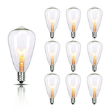 Jasneniebo 10-Pack Edison Replacement Light Bulbs, 7-Watt E12/C7 Incandescent ST38 Replacement Clear Glass Light Bulbs for Outdo