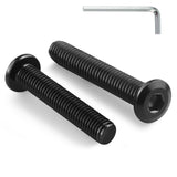 BNUOK M8-1.25 x 45mm Flat Head Hex Socket Cap Screws Bolts 20Pcs, M8 Bolt 304 Stainless Steel Black Zinc Plated, Full Thread, wi
