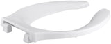 KOHLER K4731C0 Stronghold Elongated Toilet Seat with Integrated Handle and Check Hinge, White