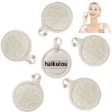 haikuluo Natural Loofah Exfoliating Face Scrubber,Shower loofah Facial Scrubber exfoliating Pads for Women and Men,Made with Bio