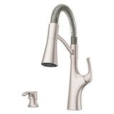Pfister Ladera Commercial Culinary Kitchen Faucet with Pull Down Sprayer and Soap Dispenser, Single Handle, NSF Certified, Spot