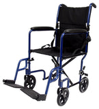 Karman Healthcare LT2017BL Folding Aluminum Transport Chair, Blue, 17 Seat Width